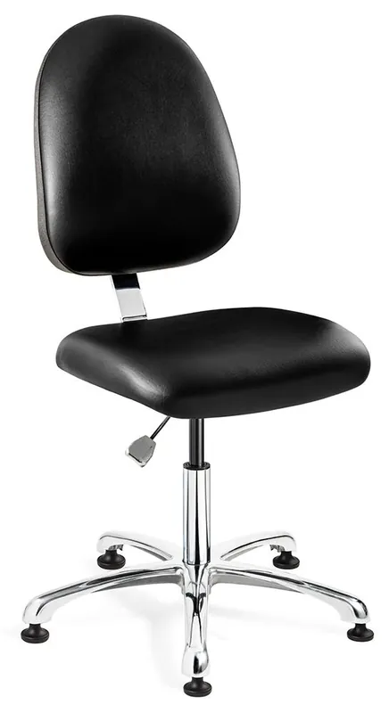 Bevco 9050LC3 Integra Desk Height Class 1,000 Cleanroom Chair with Large Back & Polished Aluminum Base, Vinyl