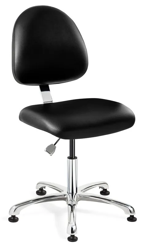 Bevco 9050MC1 Integra Desk Height Class 10 Cleanroom Chair with Standard Back & Polished Aluminum Base, Vinyl