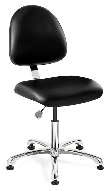 Bevco 9050MC2 Integra Desk Height Class 100 Cleanroom Chair with Standard Back & Polished Aluminum Base, Vinyl