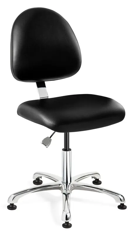 Bevco 9050MC3 Integra Desk Height Class 1,000 Cleanroom Chair with Standard Back & Polished Aluminum Base, Vinyl