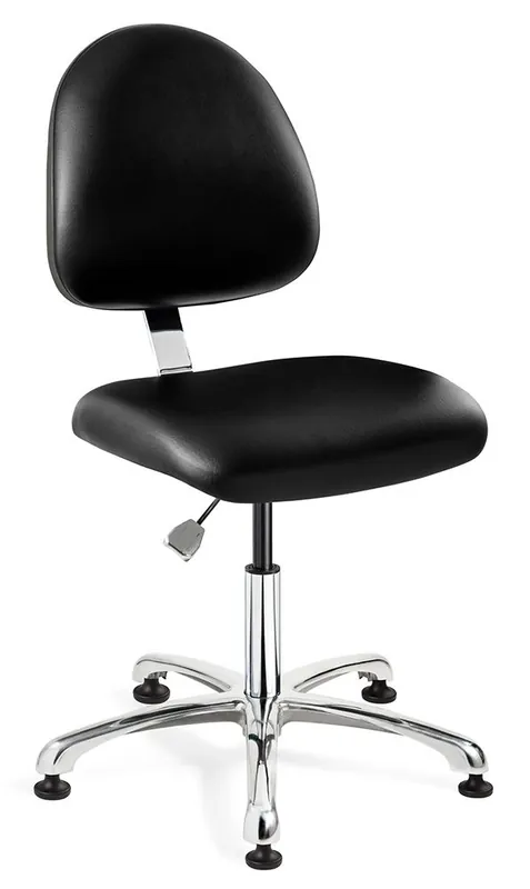 Bevco 9050MC4 Integra Desk Height Class 10,000 Cleanroom Chair with Standard Back & Polished Aluminum Base, Vinyl