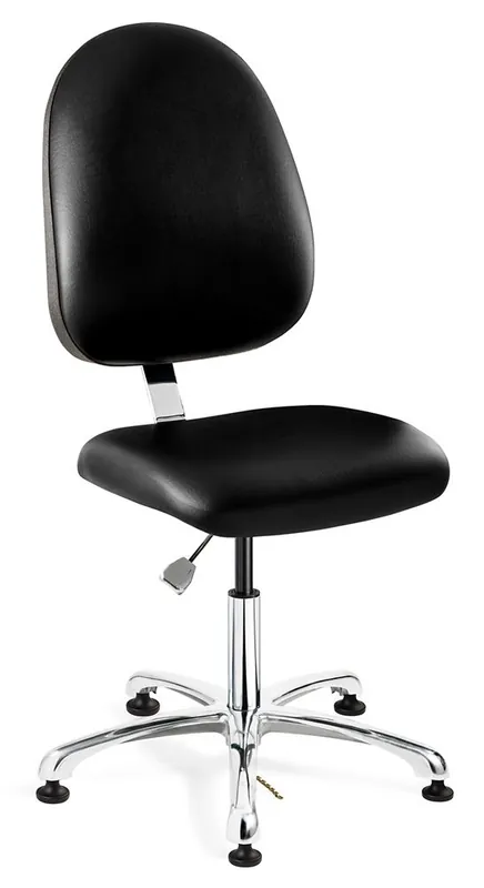 Bevco 9050LE1 Integra Desk Height Class 10 Cleanroom ESD Chair with Large Back & Polished Aluminum Base, Vinyl