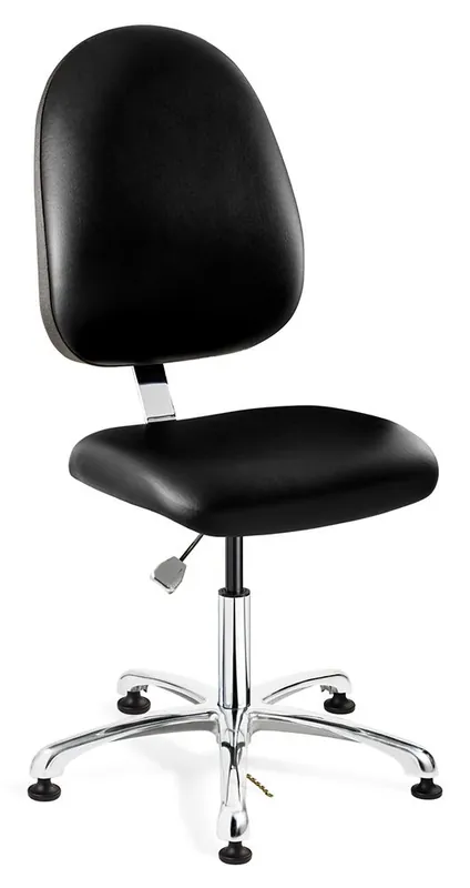 Bevco 9050LE2 Integra Desk Height Class 100 Cleanroom ESD Chair with Large Back & Polished Aluminum Base, Vinyl