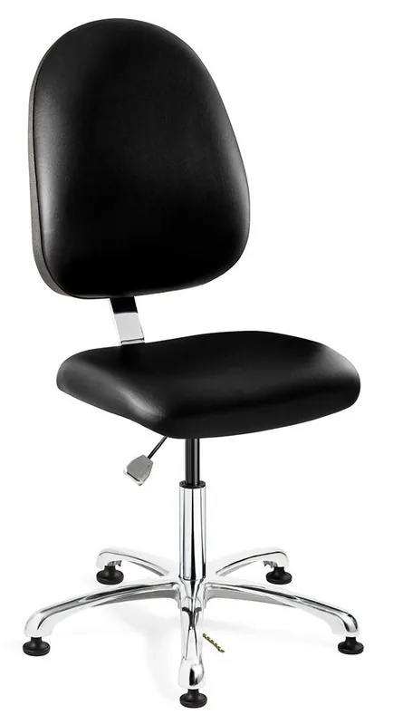 Bevco 9050LE4 Integra Desk Height Class 10,000 Cleanroom ESD Chair with Large Back & Polished Aluminum Base, Vinyl