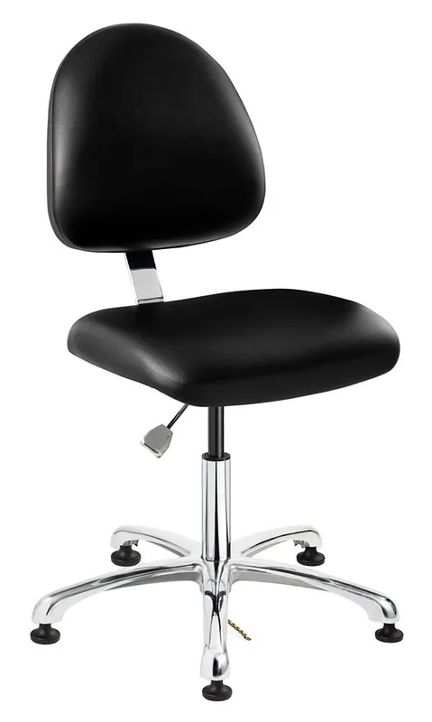 Bevco 9050ME1 Integra Desk Height Class 10 Cleanroom ESD Chair with Standard Back & Polished Aluminum Base, Vinyl
