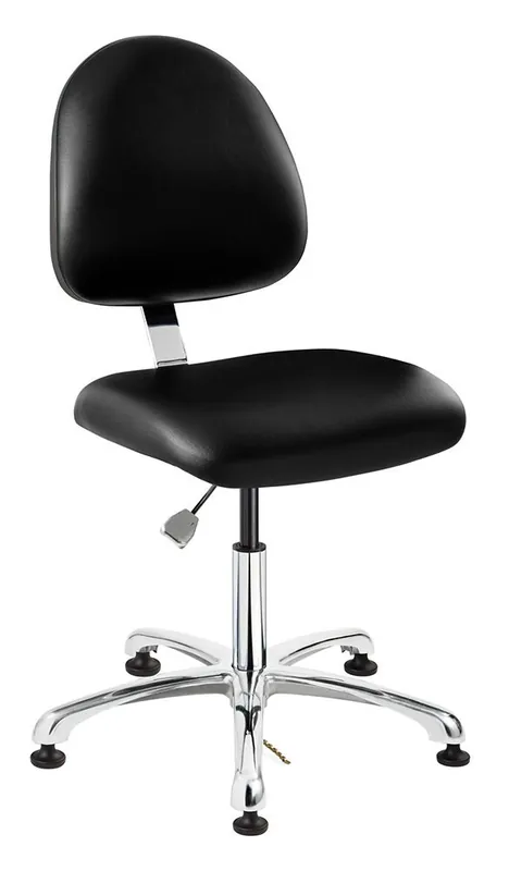 Bevco 9050ME2 Integra Desk Height Class 100 Cleanroom ESD Chair with Standard Back & Polished Aluminum Base, Vinyl