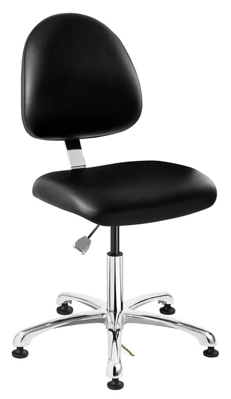 Bevco 9050ME3 Integra Desk Height Class 1,000 Cleanroom ESD Chair with Standard Back & Polished Aluminum Base, Vinyl