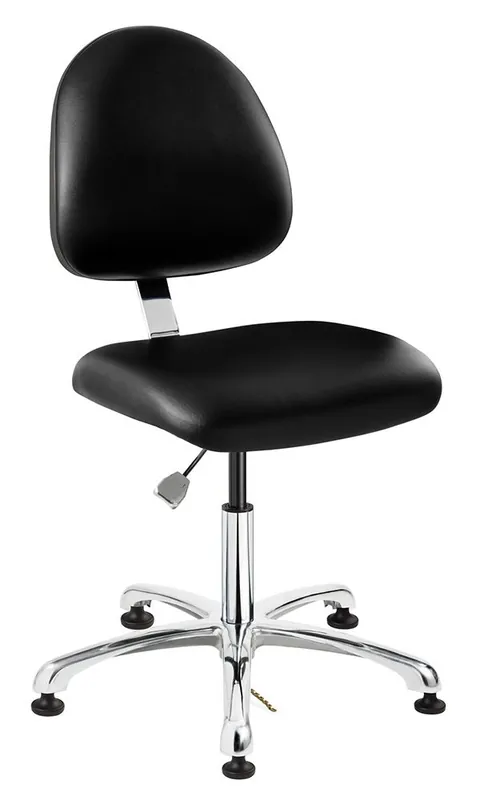 Bevco 9050ME4 Integra Desk Height Class 10,000 Cleanroom ESD Chair with Standard Back & Polished Aluminum Base, Vinyl