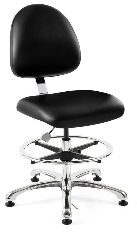 Bevco 9350ME3 Integra Mid-Height Class 1,000 Cleanroom ESD Chair with Standard Back & Polished Aluminum Base, Vinyl