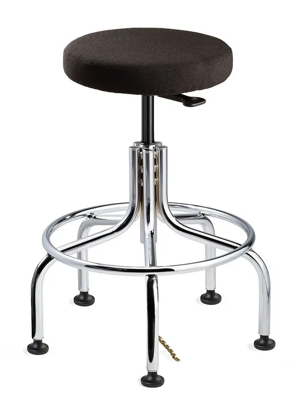 Bevco 3210E-F Fabric ESD Stool with Tubular Steel Base, 19"-24"