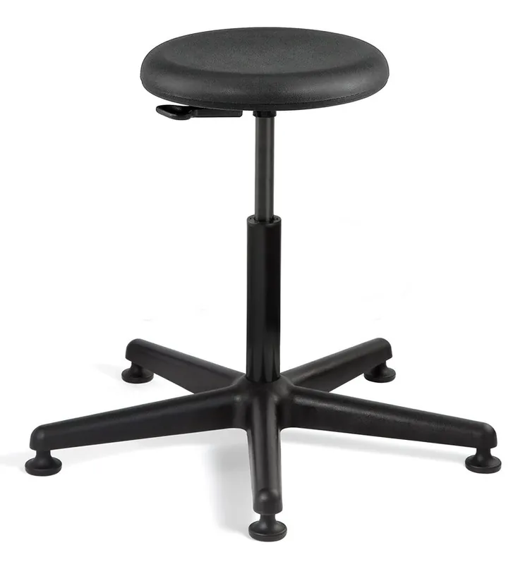 Bevco 3300-P Mid-Height Backless Stool with 5-Star Base, Polyurethane