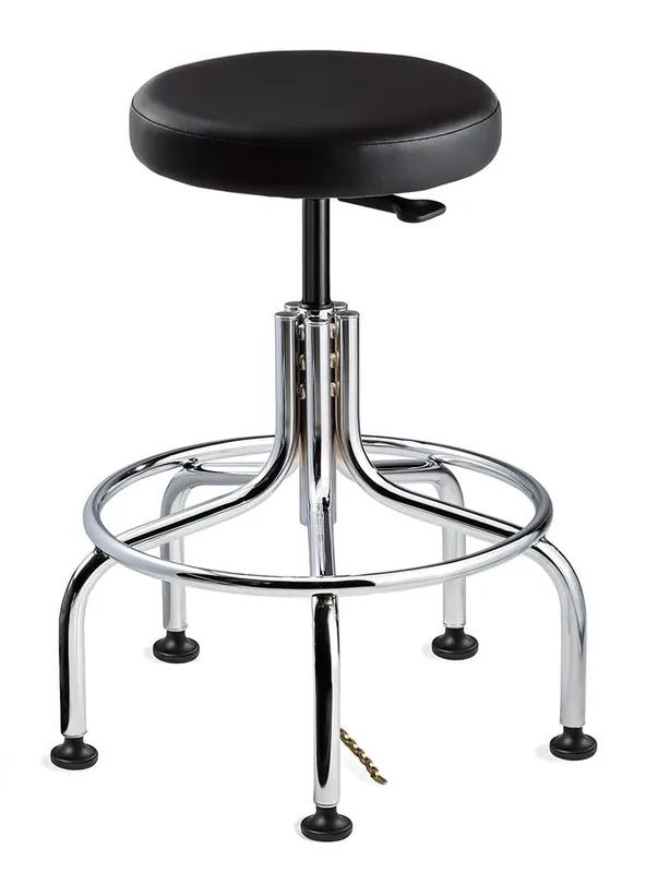 Bevco 3610E2-V Bench Height Class 100 Cleanroom ESD Stool with Tubular Steel Base, Vinyl