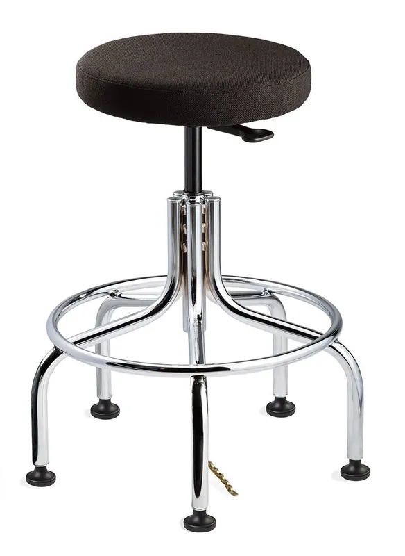 Bevco 3610E-F Fabric ESD Stool with Tubular Steel Base, 24"-29"