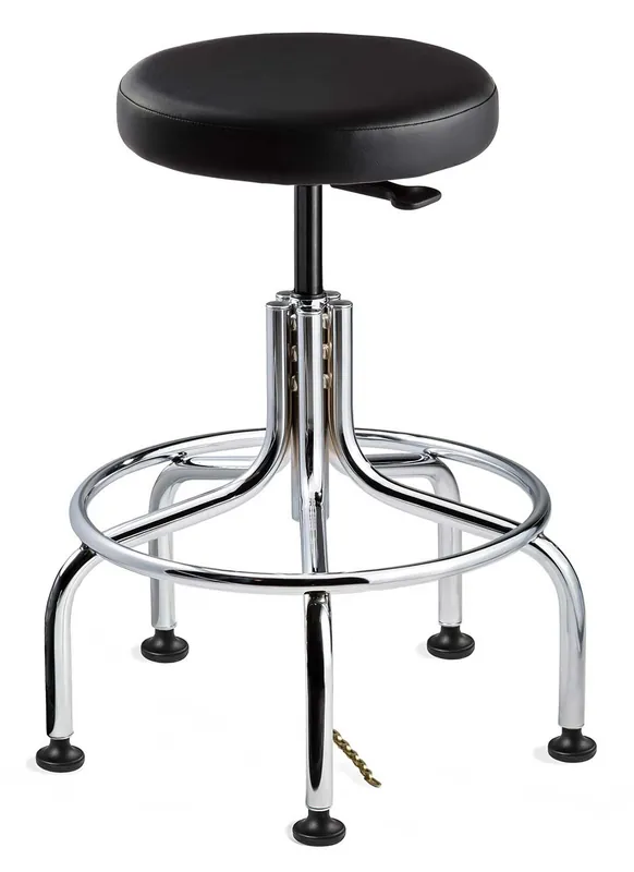 Bevco 3610E-V Vinyl ESD Stool with Tubular Steel Base, 24"-29"