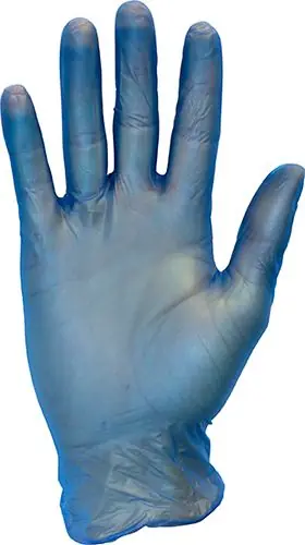 Safety Zone GVP9 Powder-Free Disposable 4 Mil Vinyl Gloves, Blue
