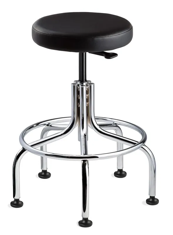 Bevco 3610C2-V Vinyl Class 100 Cleanroom Stool with Tubular Steel Base