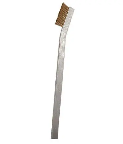 Gordon Brush 11S9A Scratch Brush with Single Row 0.10" Dissipative Nylon Bristles & Aluminum Handle, 6.4375" OAL