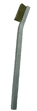 Gordon Brush 22BA Conductive Scratch Brush with Double Row 1-1/4" Brass 0.003" dia. Bristles, 7/16" Trim & 1/4" dia. Aluminum Handle, 6-7/16" OAL (Pack of 25)