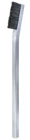 Gordon Brush 22SSA Conductive Scratch Brush with Double Row 1-1/4" Stainless Steel 0.003" dia. Bristles, 7/16" Trim & 1/4" dia. Aluminum Handle, 6-7/16" OAL