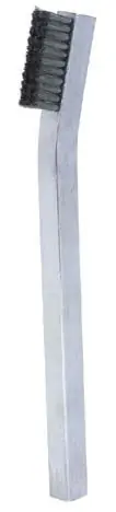 Gordon Brush 33SSA Conductive Scratch Brush with Triple Row 1-1/4" Stainless Steel 0.003" dia. Bristles, 7/16" Trim & 3/8" dia. Aluminum Handle, 6-7/16" OAL