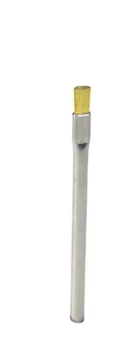 Gordon Brush SST10B Conductive Applicator Brush with 7/16" Brass 0.003" dia. Bristles, 1/2" Trim & 5/16" dia. Stainless Steel Tube Handle, 4-3/4" OAL