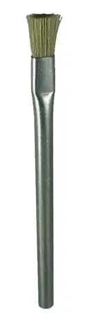 Gordon Brush SST12B Conductive Applicator Brush with 1/2" Brass 0.003" dia. Bristles, 1/2" Trim & 3/8" dia. Stainless Steel Tube Handle, 6" OAL