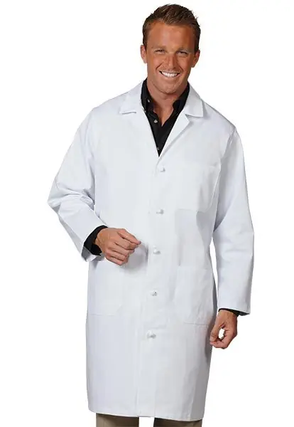 Fashion Seal® 437 Heavyweight Twill Mid-Thigh Length Unisex Lab Coat with 1 Inner & 2 Outer Pockets, White