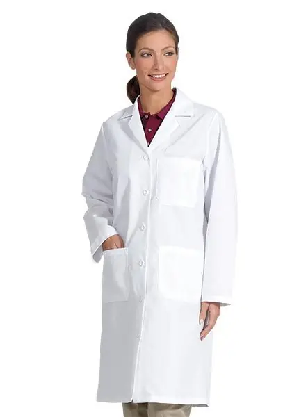 Fashion Seal® 477 Poplin Traditional Womens‘ Lab Coat with 1 Inner & 2 Oversized Outer Pockets, White