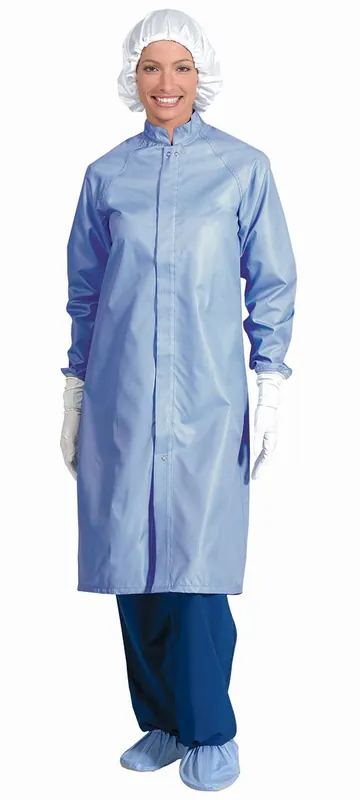 Worklon® 3511/3512/3515 Maxima HD ESD High Density Frock with Anti-Static Knit Cuffs & Duo Zipper/Snap Closure