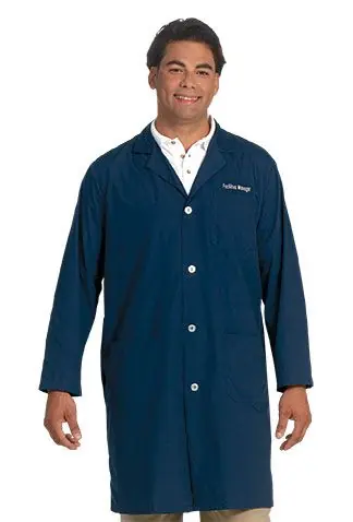 Fashion Seal® 431 Knee-Length Unisex Lab Coat with 1 Inner & 2 Outer Pockets, Navy