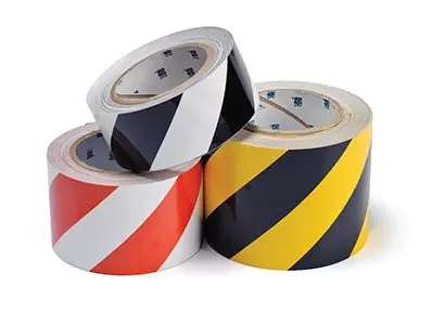 Brady ToughStripe® Polyester Floor Marking Tape, Striped, 2" x 100‘ Roll