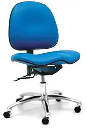 Gibo/Kodama Stamina CE7 Series Cleanroom ESD Chair with Saddle Seat, Conductive Vinyl