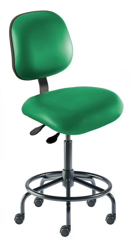 BioFit EE Series Cleanroom Chair with Tubular Steel Base & Attached Footring