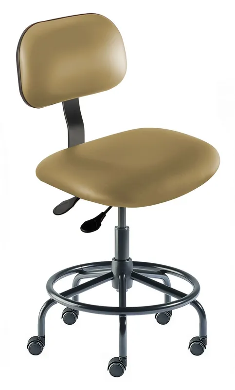 BioFit BT Series Cleanroom ESD Chair with Tubular Steel Base & Attached Footring
