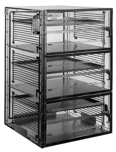 CleanPro® 5438 Dry Gas Desiccator Cabinet with Plenum Wall & 3 Chambers, 18" x 18" x 36"