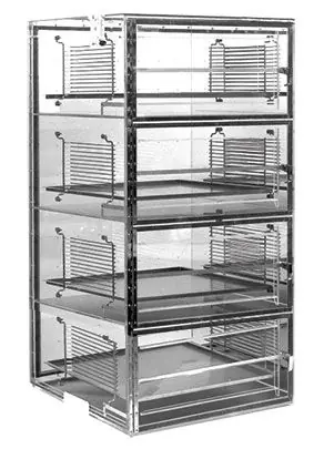 CleanPro® 5452 Dry Gas Desiccator Cabinet with Plenum Wall & 4 Chambers, 24" x 24" x 48"