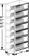 CleanPro® 5488 Tape & Reel Storage Desiccator Dry Cabinet, 7 Chambers, 13" x 24" x 66"