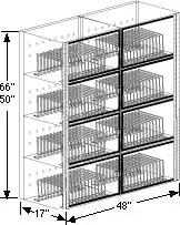 CleanPro® 5489 Tape & Reel Storage Desiccator Dry Cabinet, 8 Chambers, 13" x 48" x 38"