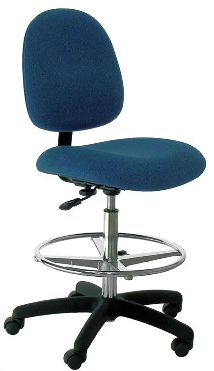 Industrial Seating Series 10 Bench Height Chair with Black Nylon Base, Fabric
