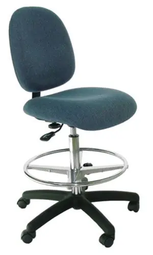 Industrial Seating Series 20M Bench Height Chair with Medium Waterfall Seat & Black Nylon Base, Fabric