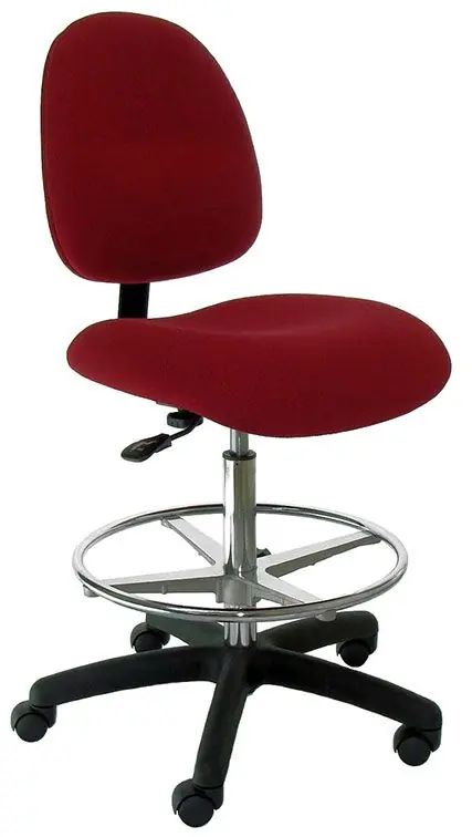 Industrial Seating Series 20W Bench Height Chair with Wide Waterfall Seat & Black Nylon Base, Fabric