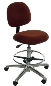 Industrial Seating A45-F Bench Height Chair with Polished Aluminum Base, Fabric