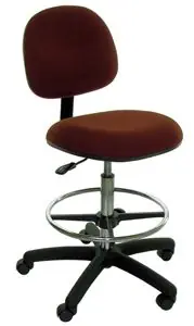 Industrial Seating P45-F Bench Height Chair with Black Nylon Base, Fabric