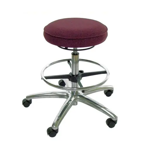 Industrial Seating A65-F Bench Height Stool with Polished Aluminum Base, Fabric