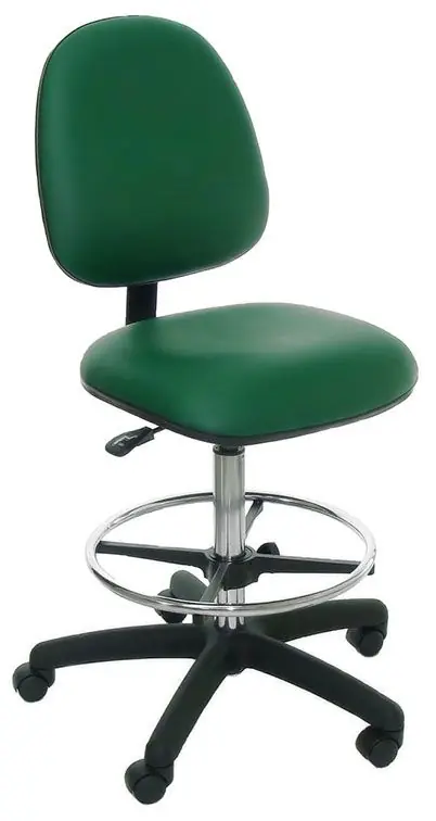 Industrial Seating Series 20S Bench Height Chair with Small Waterfall Seat & Black Nylon Base, Vinyl