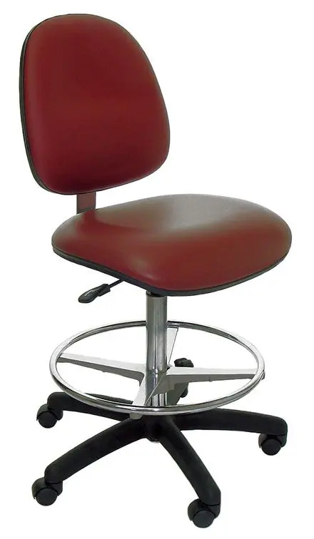 Industrial Seating Series 20M Bench Height Chair with Medium Waterfall Seat & Black Nylon Base, Vinyl
