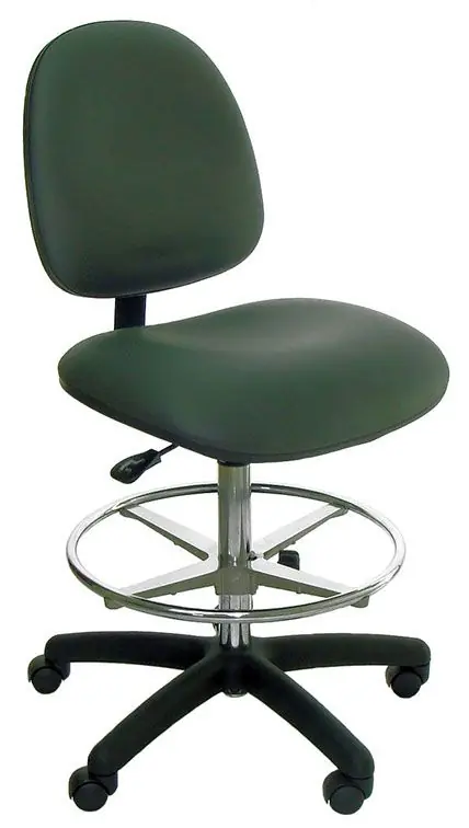 Industrial Seating Series 20W Bench Height Chair with Wide Waterfall Seat & Black Nylon Base, Vinyl