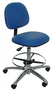 Industrial Seating A45-V Bench Height Chair with Polished Aluminum Base, Vinyl