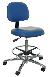 Industrial Seating A60-V Bench Height Chair with Polished Aluminum Base, Vinyl