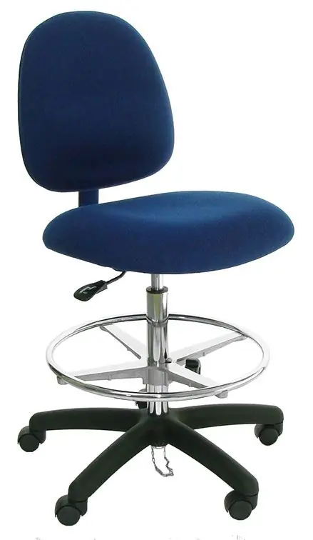 Industrial Seating Series 10 Bench Height ESD Chair with Black Nylon Base, Conductive Fabric